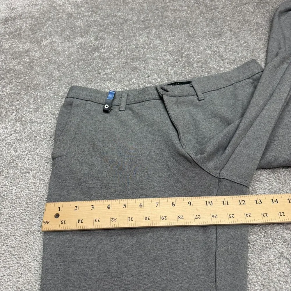 Zara Stretch Dress Pants Trouser Mens 34 Heathered Gray Tapered Leg Flat Front